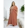 thumbnail image 2 of Moroccan Embroidered Kaftan Abaya Dresses for Women Batwing Sleeve Caftan Loungewear Maxi Beach Tunic Plus Size Africa Robe Casual Summer Outfis, 2 of 9
