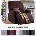 thumbnail image 3 of AuraLane Recliner Chair Cover, 3 Piece Stretchable Slipcover with Storage Pockets, Anti-Slip Furniture Protector for Kids & Pets(1 Seater,Only Cover), 3 of 5