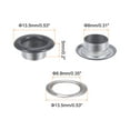 thumbnail image 2 of Uxcell 300set Grommets Kit Metal Eyelets 8mm 3/10" Hole Tiny Grommet for Shoes Clothes Belt Tag DIY Project, Grey, 2 of 6