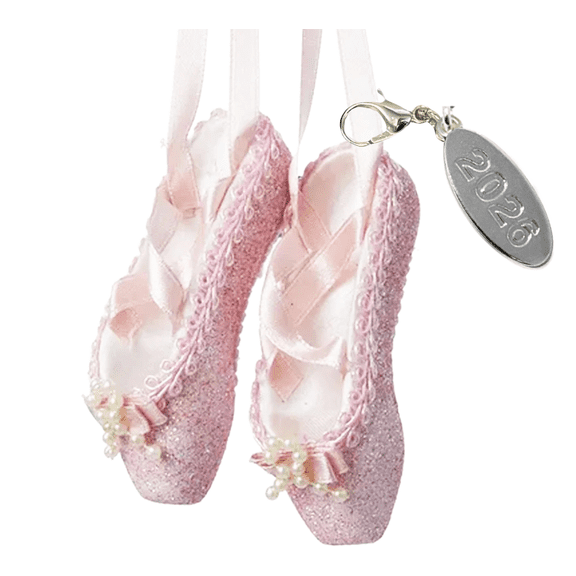 Ballet Ornament, Ballet Shoes Christmas Gift, Great Dance Gifts for Women, Beautiful Pink Glitter Ballet Slippers - In a Gift Box