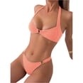 thumbnail image 2 of Women's Color Sexy Push-Up Two-Piece Swimsuit Bikini Set Watermelon Red S, 2 of 3