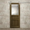 thumbnail image 3 of Modern Barn Door 18 x 96 inches | Ego 5011 Marble Oak | 6.6FT Silver Rail Track Heavy Hardware Set | Solid Panel Interior Doors, 3 of 5