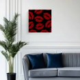 thumbnail image 2 of Canvas Print Wall Art Red Lipprint Texture Abstract Decor Black Backdrop Framed Canvas Art Wall Decor Pictures Painting Morden Artwork for Living Room Bedroom, Ready to Hang, 28"x28", 2 of 4