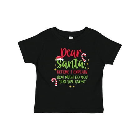 

Inktastic Christmas Dear Santa Before I Explain How Much Do You Know Gift Baby Boy or Baby Girl T-Shirt
