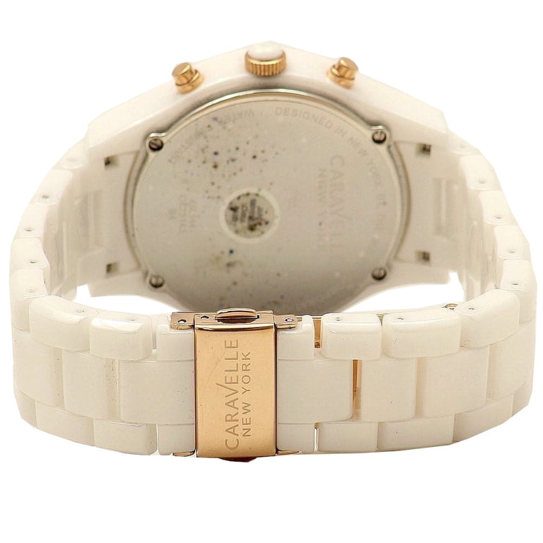 Caravelle New York Women\'s White Ceramic Chronograph Watch Caravelle New York 45L144 White Analog Chronograph Ceramic  main image 2