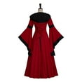 thumbnail image 5 of Enjoytime Medieval Dress for Women Patchwork Lace Trumpet Long Sleeve Gothic Clothes with Hooded Plus Size Maxi Dresses for Women 2025, 5 of 6