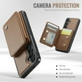 thumbnail image 5 of 2 In 1 Wallet Case for Samsung Galaxy S24 Plus, Detachable Magnetic Back Cover Cards Holder Premium PU Leather Stand RFID Blocking Bumper Shockproof Case Cover for Samsung Galaxy S24+, Brown, 5 of 10