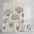 thumbnail image 4 of Dandelion Shower Curtain, 48" x 72", Spring Black Dandelion Floral Linen Texture Waterproof Bathroom Curtain Washable Shower Curtain Set with 12 Hooks, 4 of 8