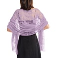 thumbnail image 2 of DondPO Soft Chiffon Scarfs Shawls and Wraps for Evening Dresses Wedding Shawl Wraps Bridal Scarve for Women Light Violet, 2 of 4