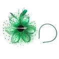 thumbnail image 4 of Yeetfub Derby Hats Derby Hats for Women 2024 Fascinators for Women Tea Party Headband Hat Mesh Feathers Hair Clip for Wedding Cocktail and Church ky Derby Hats Wedding Hats for Women,Green, 4 of 5