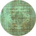 thumbnail image 1 of Ahgly Company Indoor Round Abstract Turquoise Blue Contemporary Area Rugs, 4' Round, 1 of 4