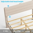 thumbnail image 5 of Zimtown Twin Platform Upholstered Bed Frame with Soft Adjustable Headboard, Wooden Mattress Foundation,No Box Spring Needed, Beige, 5 of 6