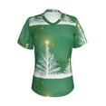 thumbnail image 2 of Uemuo Christmas Green Printed Women's Classic V-Neck T-Shirt - Soft, Breathable, Moisture-Wicking, Perfect for Casual, Office, Travel, and Everyday Wear-Medium, 2 of 5