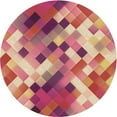 thumbnail image 1 of Ahgly Company Indoor Round Patterned Crimson Red Area Rugs, 6' Round, 1 of 6