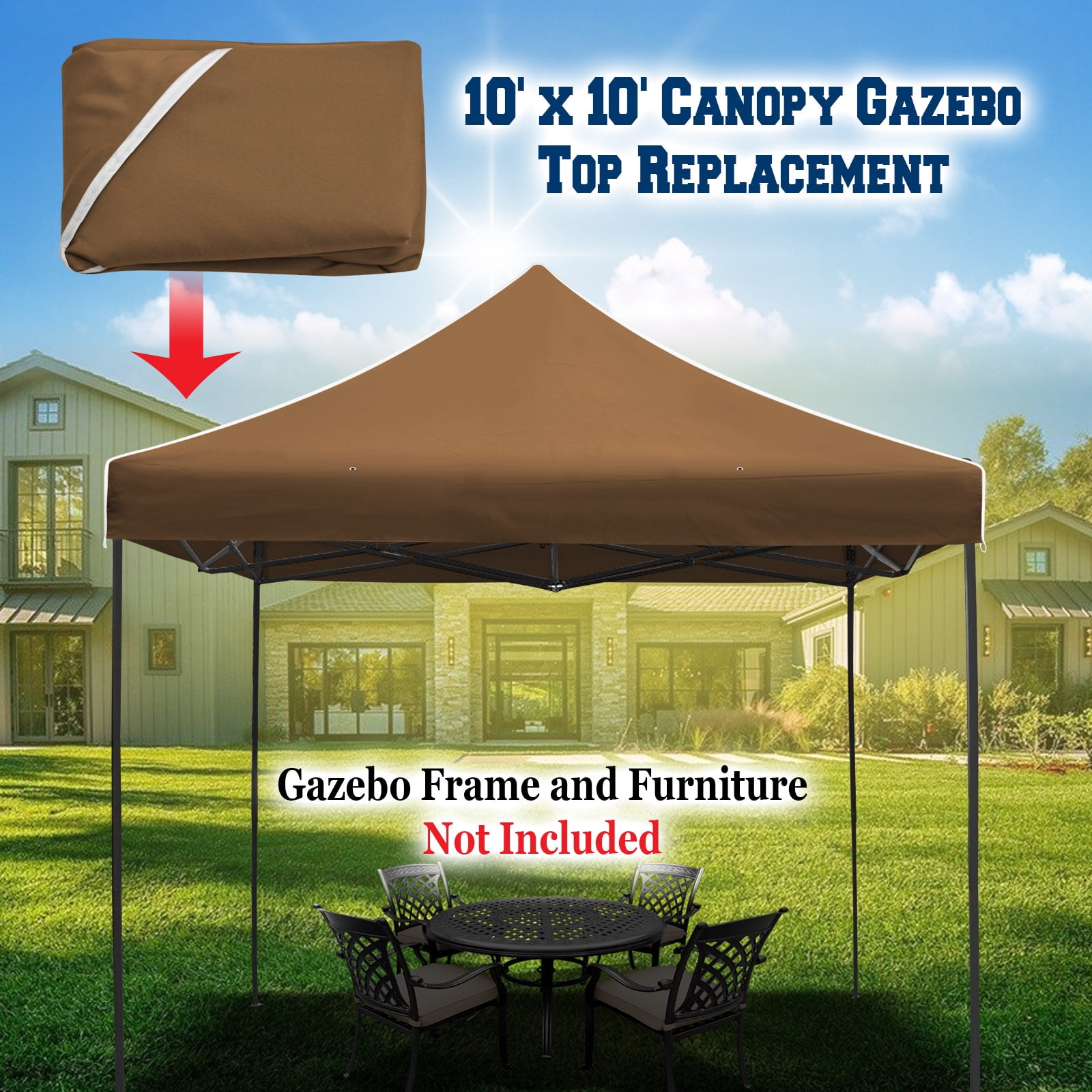 Sunrise Ez pop Up Instant Canopy 10'X10' Replacement Top Gazebo