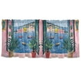 thumbnail image 7 of Yayeee Kitchen Curtains Tier Set of 2 Light Filtering 57"x24" Over Sink Window Panels, Pink Window, 7 of 7