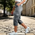 thumbnail image 2 of Straight Leg Jeans for Women Cargo Pants for Women Spring Summer Casual Loose Straight Leg Cropped Capri Jeans 6 Pockets High Waisted Stretchy Denim Pants, 2 of 5