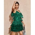 thumbnail image 7 of Women's Sequin Cocktail Dresses 1920s Flapper Dress Gatsby Fringe Mini Dresses Feather Prom Party Dress, 7 of 7