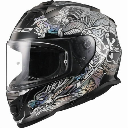 LS2 Assault Unisex Street Motorcycle Helmet - Krome Gray/Black / Small