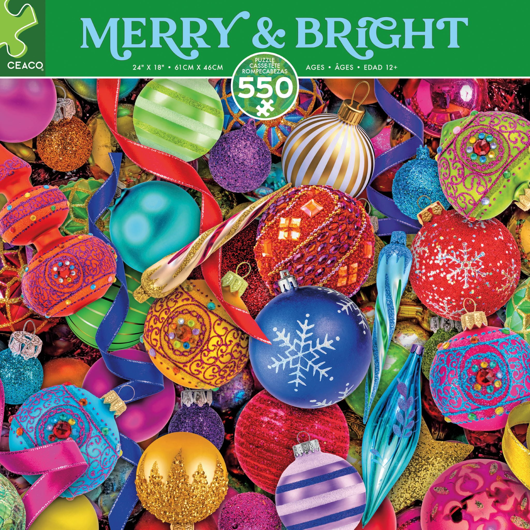 Ceaco - Merry and Bright Christmas - Ornaments - 550 Piece Jigsaw Puzzle