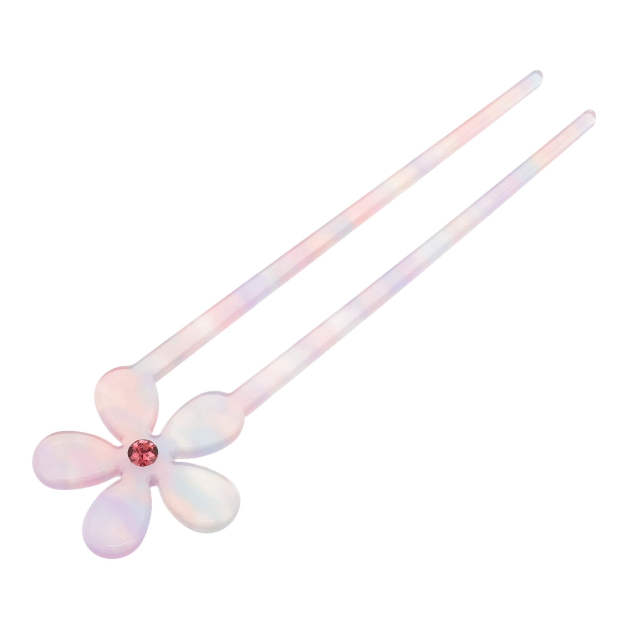 Unique Bargains Comfortable No Slip  Five-petal Flower Chignon Pin for Women 1 Pc Pink, Purple
