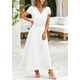 thumbnail image 5 of Vestido largo PRETTYGARDEN para mujer, cuello en V, cuello en V, volantes, blanco, 5 of 9