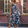 thumbnail image 4 of Penkiiy Robe d'Été Décontractée Sans Manches pour Femmes, Robe Maxi avec Ourlet en Mouchoir, Robe de Plage avec Poches, P Marine, 4 of 5