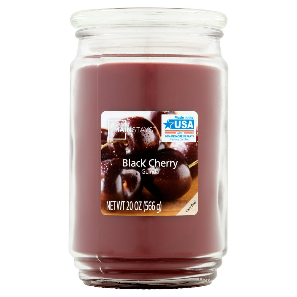 Mainstays Black Cherry SingleWick Jar Candle, 20 oz.