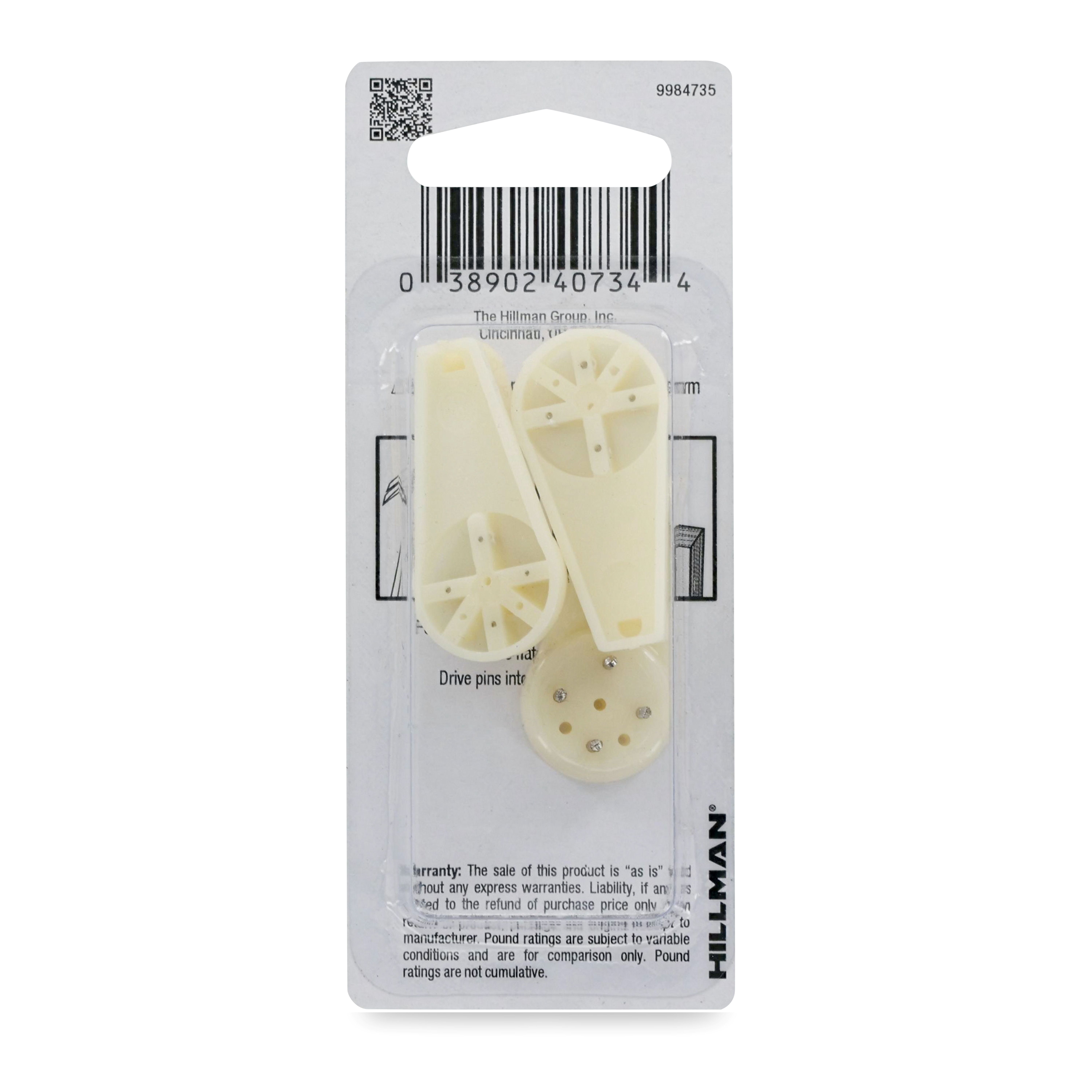 OOK Wall Grip, Hard Wall Hangers, Steel, White, 25LB, 3 Pieces