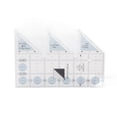 thumbnail image 1 of Rejillas de regla, regla de doble tira de 45/60/90 grados, acrílico transparente, antideslizante, guía de corte de cuarto de triángulo para coser, 1 of 5