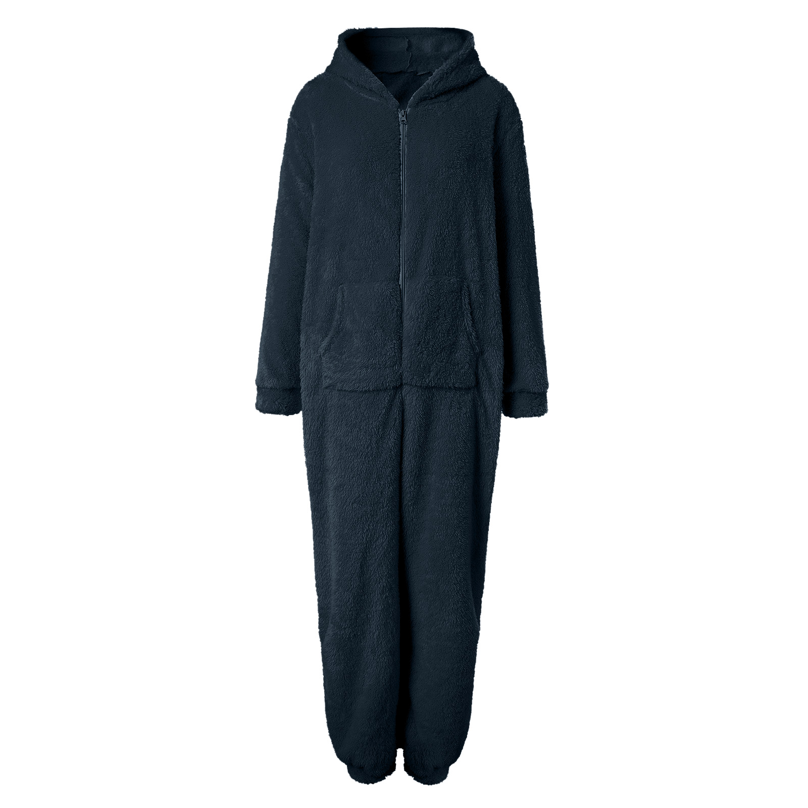 Rotm Onesie Pjs for Women Womens Plus Size Onesies Pajamas Winter Fuzzy Sherpa Adult Hooded One Piece Jumpsuit Cute Zipper Fleece Romper Sleepwear Navy,2XL