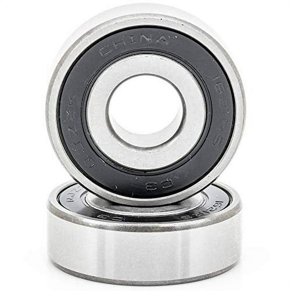[2-Pack] QJZ Deep Groove Radial Ball Bearing 12.7 mm x 34.925 mm x 11.112 mm (ID x OD x Width) Double Rubber Seal Compatible with 1621-2RS