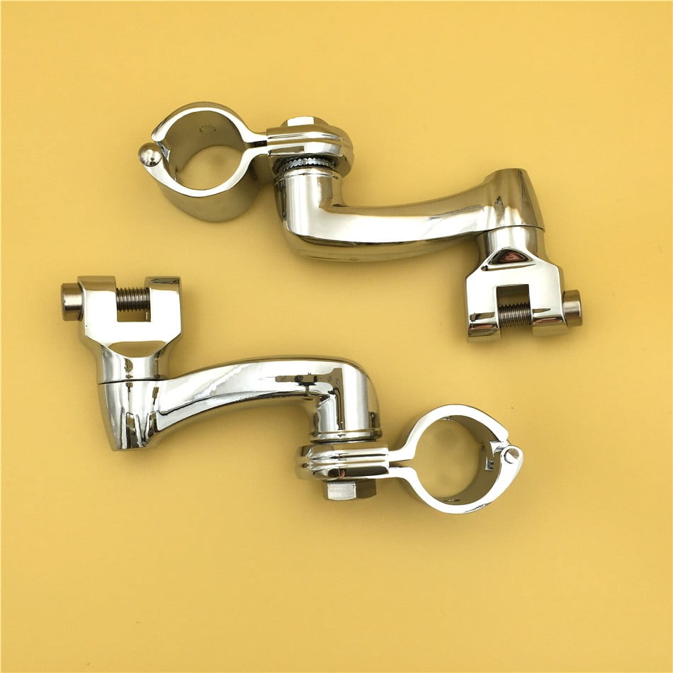 Buy HTT Motorcycle Chrome 360 Degree Adjustable Highway Peg Mounting