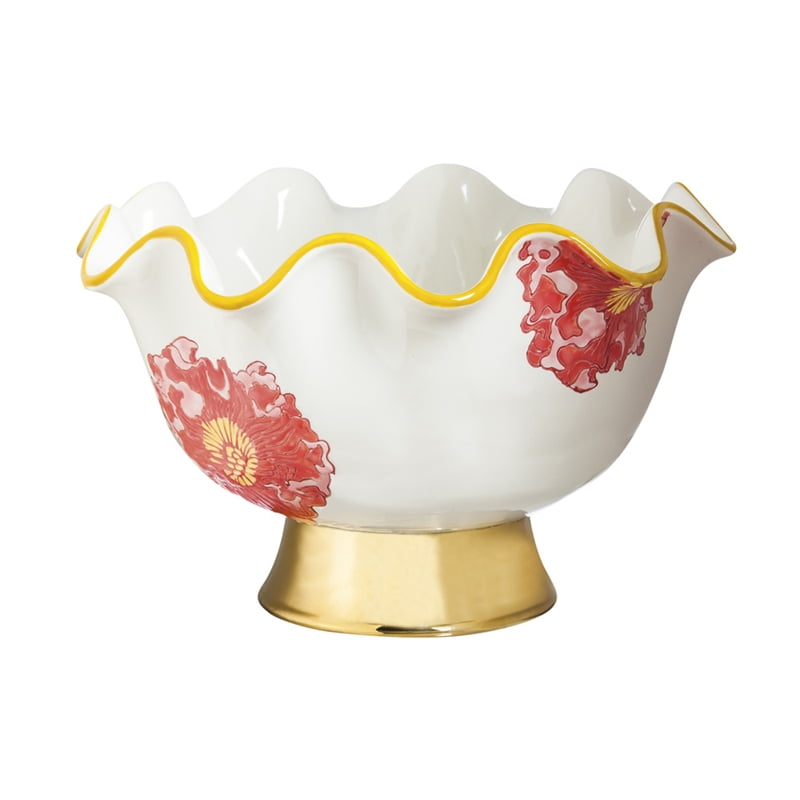 Botanical Garden Ceramic Wavy Edge Bowl