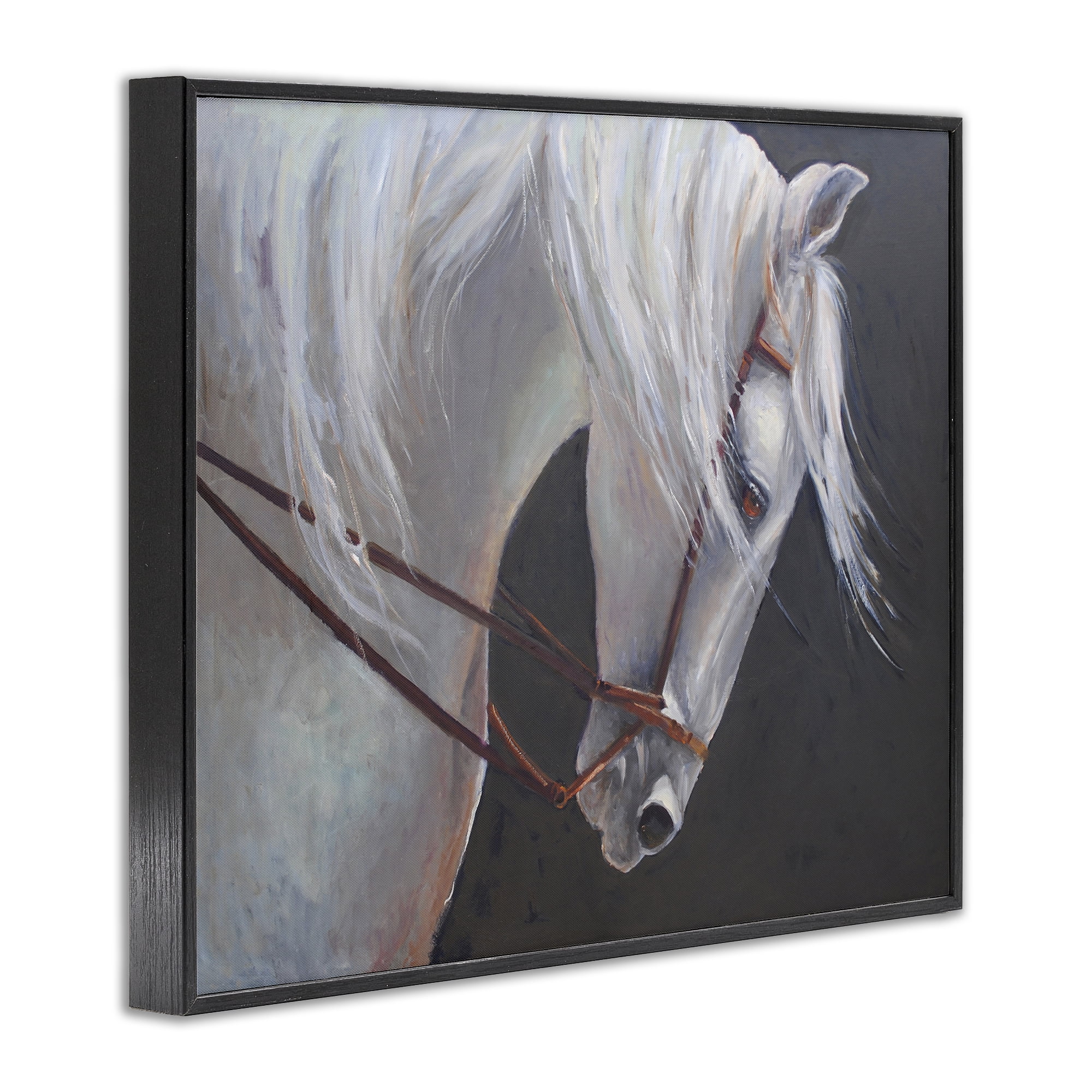 Stupell Industries Majestic White Mare Black Framed Giclee Art, design by Jadei Graphics