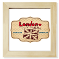 thumbnail image 1 of Londres, Reino Unido, Union Jack Stamp Pantalla de escritorio de pared de fotograma cuadrado, 1 of 4