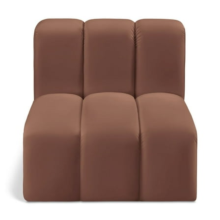 Meridian Furniture Arc Cognac Vegan Leather Straight Chair