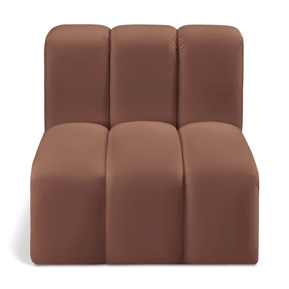Meridian Furniture Arc Cognac Vegan Leather Straight Chair