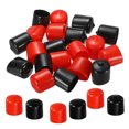 thumbnail image 1 of Unique Bargains 20pcs 24mm Rubber End Caps Cover Assortment Vinyl Screw Thread Protector Round PVC Vacuum Caps, Black Red, 1 of 5