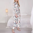 thumbnail image 3 of Hirioo Tulips Flowers for Women's Pajama Sets 2 Piece Pjs Women's Long-Sleeved Pajama Set Button Down Sleepwear,S-XXL-Large, 3 of 7