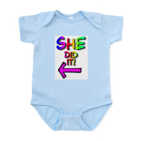 CafePress - She Did It! (Left) Infant Creeper - Baby Light Bodysuit, Size Newborn - 24 Months