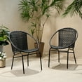 thumbnail image 2 of Polyethylene Wicker 2-Person Outdoor Seating Set With Mesh Detailing For Patio Deck And Poolside Use, 2 of 9