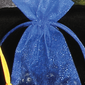 Club Pack of 36 Royal Blue Organza Tie Gift Bags 3.5" x 5.5"