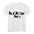 thumbnail image 3 of SNKSDGM Boys White Button down Shirt Long Sleeve Shirts for Teen Kids Boy Child Short Sleeve Happy Brithday Prints T Shirt Trendy Boy Fans Present Tops 4-5 Years, 3 of 3