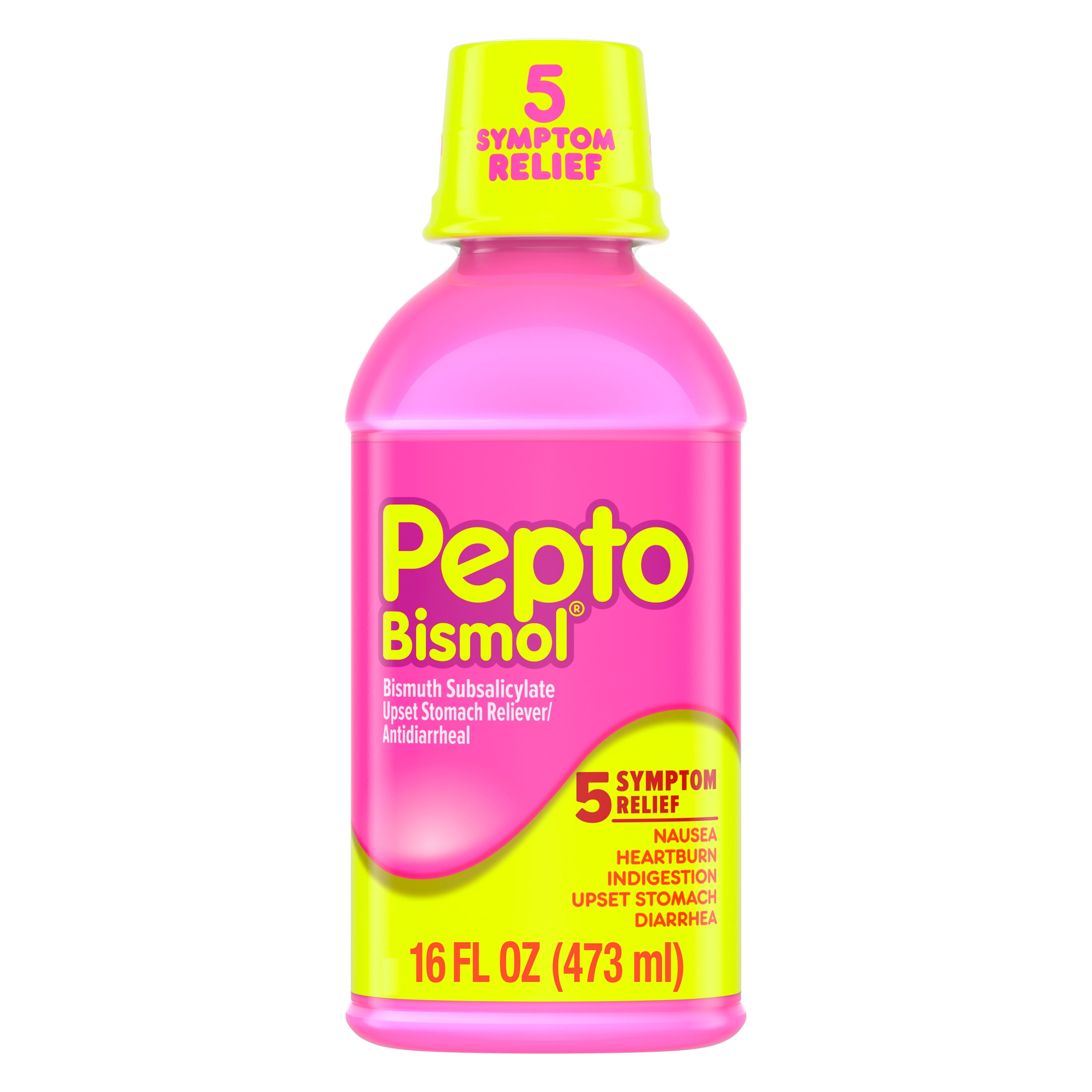 Pepto Bismol Liquid, Nausea, Upset Stomach & Diarrhea Relief, Over-the-Counter Medicine, 16 Oz