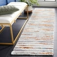 thumbnail image 2 of SAFAVIEH Berber Alphonse Abstract Shag Area Rug, 2'3" x 8' Runner, Blue Rust/Ivory, 2 of 8