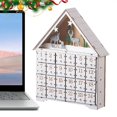 thumbnail image 3 of Calendario de Adviento navideño de madera para niños, Cuenta atrás con 24 cajones y luces LED, color blanco, 3 of 3