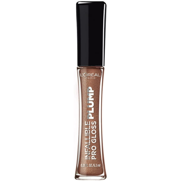 L'Oreal Paris Infalible Pro Gloss Brillo de labios regordete con ácido hialurónico Brillo voluminizador de larga duración Los labios lucen instantáneamente más llenos y más voluminosos Brillo iluminad