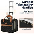 thumbnail image 2 of Ytonet Rolling Laptop Bag, 17.3 Inch Rolling Briefcase for Women Men, Water Resistant Computer Bag with Wheels, Black Brown, 2 of 7
