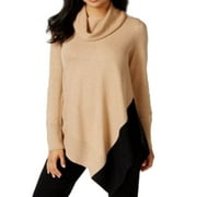Alfani NEW Camel Shimmer Women's Large PL Petite Asymmetric Hem Sweater